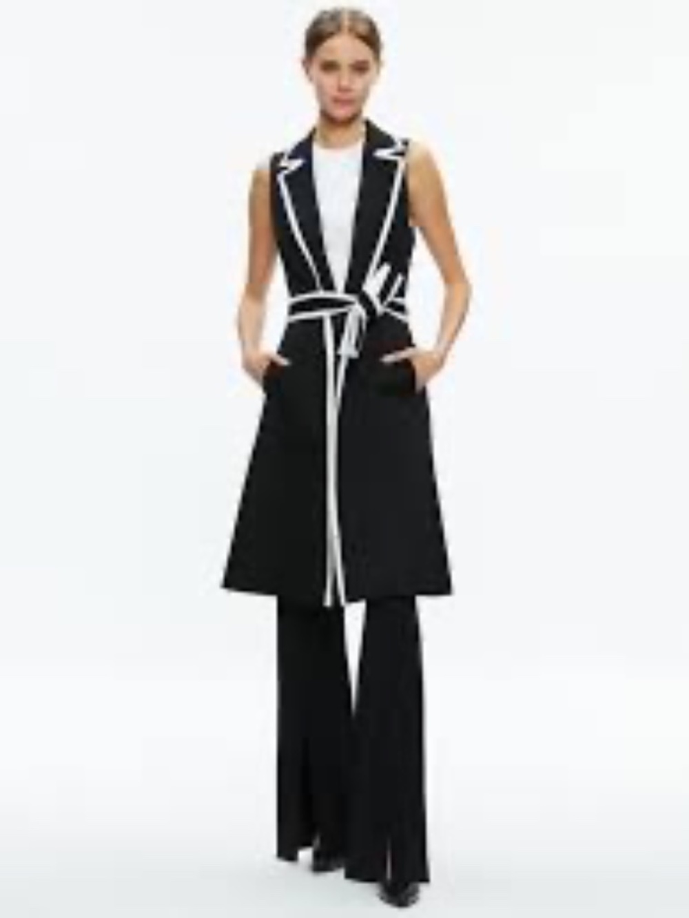 NWT - Alice & Olivia - AUBREY LONG TRENCH VEST - Size L